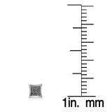 0.15 Carat (ctw) Sterling Silver Black Round Diamond Micro Pave Setting Kite Shape Stud Earrings