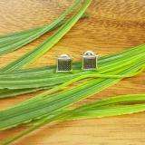 0.15 Carat (ctw) Sterling Silver Black Round Diamond Micro Pave Setting Kite Shape Stud Earrings