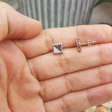 0.10 Carat (ctw) Sterling Silver White & Black Round Diamond Micro Pave Setting Kite Shape Stud Earrings