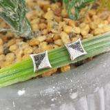 0.10 Carat (ctw) Sterling Silver White & Black Round Diamond Micro Pave Setting Kite Shape Stud Earrings