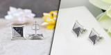 0.25 Carat (ctw) Sterling Silver Black & White Round Diamond Micro Pave Setting Kite Shape Stud Earrings