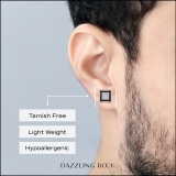 0.10 Carat (ctw) Round Black & White Diamond Kite Shape Stud Earrings 1/10 CT 14K White Gold