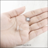 0.10 Carat (ctw) Round Black & White Diamond Kite Shape Stud Earrings 1/10 CT 14K White Gold