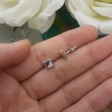 0.10 Carat (ctw) 14K White Gold White & Black Round Diamond Micro Pave Setting Kite Shape Stud Earrings 1/10 CT