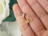 0.10 Carat (ctw) 10K White Gold Yellow Round Diamond Micro Pave Setting Kite Shape Stud Earrings 1/10 CT