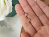 0.10 Carat (ctw) 10K White Gold Yellow Round Diamond Micro Pave Setting Kite Shape Stud Earrings 1/10 CT