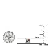 0.10 Carat (ctw) Round Blue White & Red Diamond Kite Shape Stud Earrings 1/10 CT 18K White Gold