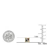 0.10 Carat (ctw) Round Blue White & Red Diamond Kite Shape Stud Earrings 1/10 CT 18K Yellow Gold