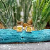 0.05 Carat (ctw) Sterling Silver Yellow Round Diamond Micro Pave Setting Kite Shape Stud Earrings