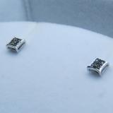 0.05 Carat (ctw) 14K White Gold Black Round Diamond Micro Pave Setting Kite Shape Stud Earrings
