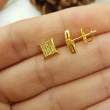 0.10 Carat (ctw) 18K Yellow Gold Plated Sterling Silver Yellow Round Diamond Micro Pave Setting Kite Shape Stud Earrings