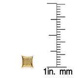 0.15 Carat (ctw) 14K Yellow Gold Yellow Round Diamond Micro Pave Setting Kite Shape Stud Earrings