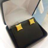 0.15 Carat (ctw) 14K Yellow Gold Yellow Round Diamond Micro Pave Setting Kite Shape Stud Earrings