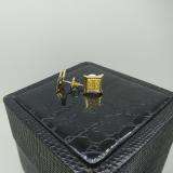 0.15 Carat (ctw) 14K Yellow Gold Yellow Round Diamond Micro Pave Setting Kite Shape Stud Earrings