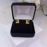 0.15 Carat (ctw) 18K Yellow Gold Plated Sterling Silver Blue White & Yellow Round Diamond Micro Pave Setting Kite Shape Stud Earrings