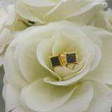 0.15 Carat (ctw) 14K Yellow Gold Black Round Diamond Micro Pave Setting Kite Shape Stud Earrings