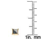0.20 Carat (ctw) 10K Yellow Gold Blue & White Round Diamond Micro Pave Setting Kite Shape Stud Earrings 1/4 CT