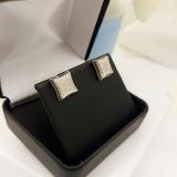 0.10 Carat (ctw) 10K White Gold White Round Diamond Micro Pave Setting Kite Shape Stud Earrings 1/10 CT