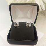 0.10 Carat (ctw) Sterling Silver White & Black Round Diamond Micro Pave Setting Kite Shape Stud Earrings