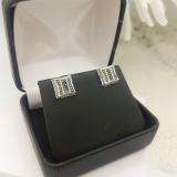 0.10 Carat (ctw) Sterling Silver White & Black Round Diamond Micro Pave Setting Kite Shape Stud Earrings