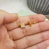 0.10 Carat (ctw) 18K Yellow Gold Plated Sterling Silver White & Yellow Round Diamond Micro Pave Setting Kite Shape Stud Earrings