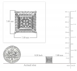 0.05 Carat (ctw) Round White Diamond Micro Pave Setting Square Shape Stud Earrings 10K White Gold