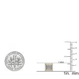 0.05 Carat (ctw) Round White Diamond Micro Pave Setting Square Shape Stud Earrings 14K Yellow Gold