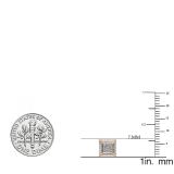 0.05 Carat (ctw) Round White Diamond Micro Pave Setting Square Shape Stud Earrings 18K Rose Gold