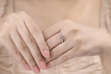 0.15 Carat (ctw) 10K White Gold Round White Diamond Ladies Promise Double Heart Love Engagement Ring