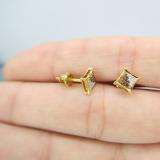 0.15 Carat (ctw) Sterling Silver White & Red Round Diamond Micro Pave Setting Kite Shape Stud Earrings