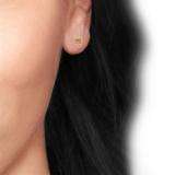 0.10 Carat (ctw) Sterling Silver Yellow Round Diamond Micro Pave Setting Kite Shape Stud Earrings