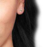 0.10 Carat (ctw) 18k Yellow Gold Plated Sterling Silver Blue White & Red Round Diamond Micro Pave Setting Kite Shape Stud Earrings