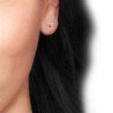 0.25 Carat (ctw) 18k Yellow Gold Plated Sterling Silver Red & White Round Diamond Micro Pave Setting Kite Shape Stud Earrings