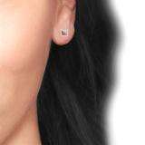 0.33 Carat (ctw) 10K White Gold White & Red Round Diamond Micro Pave Setting Kite Shape Stud Earrings 1/3 CT