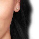 0.33 Carat (ctw) 10k Yellow Gold White & Red Round Diamond Micro Pave Setting Kite Shape Stud Earrings 1/3 CT