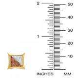 0.33 Carat (ctw) 10k Yellow Gold White & Red Round Diamond Micro Pave Setting Kite Shape Stud Earrings 1/3 CT