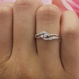 0.20 Carat (ctw) Round White Diamond Ladies 3 stone Engagement Promise Ring 1/5 CT 14K White Gold