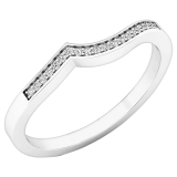 0.05 Carat (ctw) 10K White Gold Round Diamond Ladies Anniversary Wedding Contour Stackable Band