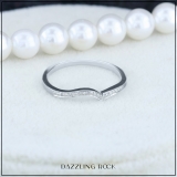 0.05 Carat (ctw) 10K White Gold Round Diamond Ladies Anniversary Wedding Contour Stackable Band