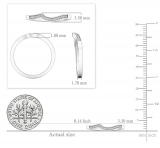 0.05 Carat (ctw) 10K White Gold Round Diamond Ladies Anniversary Wedding Contour Stackable Band
