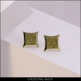 0.33 Carat (ctw) 10K Yellow Gold Yellow Round Diamond Micro Pave Setting Kite Shape Stud Earrings 1/3 CT