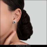 0.33 Carat (ctw) Sterling Silver White & Black Round Diamond Micro Pave Setting Kite Shape Stud Earrings