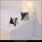 0.33 Carat (ctw) Sterling Silver White & Black Round Diamond Micro Pave Setting Kite Shape Stud Earrings