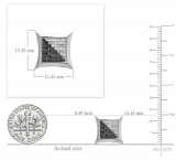 0.33 Carat (ctw) Sterling Silver White & Black Round Diamond Micro Pave Setting Kite Shape Stud Earrings