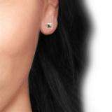 0.33 Carat (ctw) 10K Yellow Gold Black & White Round Diamond Micro Pave Setting Kite Shape Stud Earrings 1/3 CT