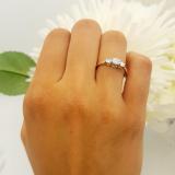 0.20 Carat (ctw) Round White Diamond Ladies 3 Stone Engagement Promise Ring 1/5 CT 10K White Gold