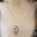 0.15 Carat (ctw) Sterling Silver Round Diamond Mothers Day Special Mom Child Ladies Pendant