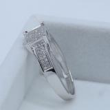 0.20 Carat (ctw) Sterling Silver Round White Diamond Men & Womens Micro Pave Engagement Ring 1/5 CT