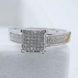 0.20 Carat (ctw) Sterling Silver Round White Diamond Men & Womens Micro Pave Engagement Ring 1/5 CT