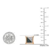 0.38 Carat (ctw) Round White & Blue Diamond Micro Pave Kite Shape Stud Earrings, 10K Rose Gold